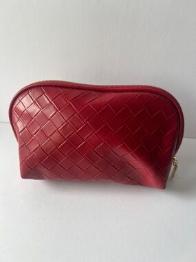 Red Woven Lancôme Cosmetic Pouch - Women Bags